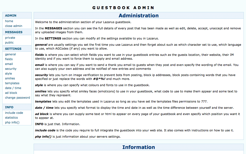Lazarus Guestbook Installatron