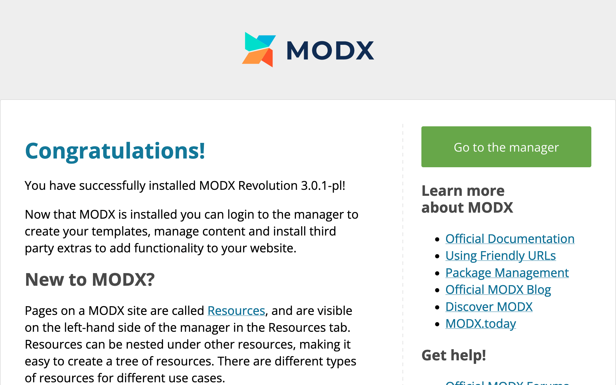 Aplicación MODx