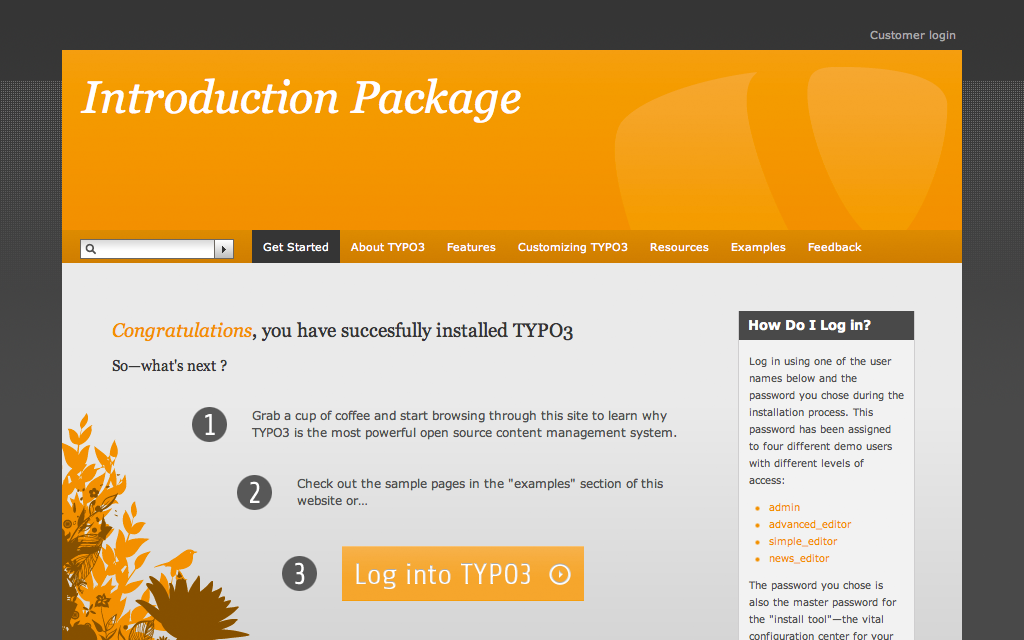 Aplicación TYPO3