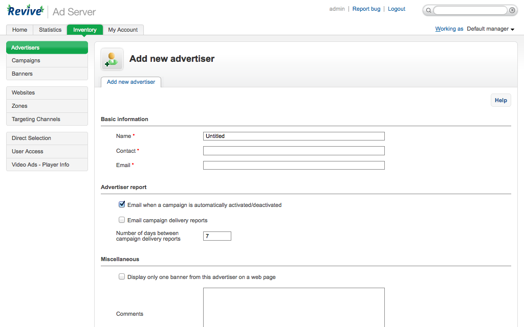 Aplicación Revive Adserver