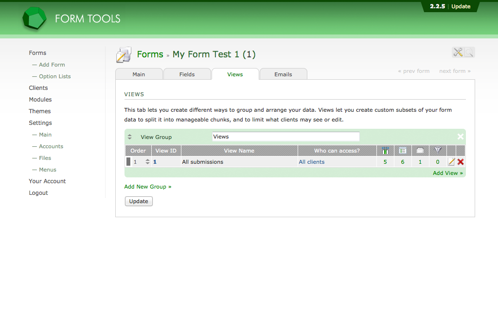 Form tools demo